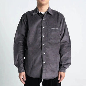 Pride N Joy Co - Grey Corduroy Shirt Embroidery - Pride N Joy Co