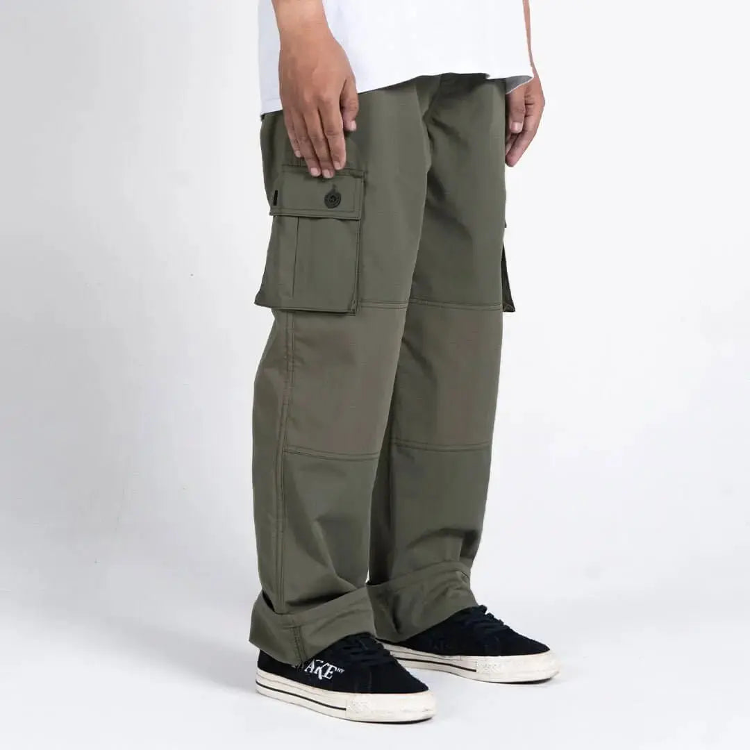 Pride N Joy Co - Olive Cargo Pants Rangers Loose - Pride N Joy Co