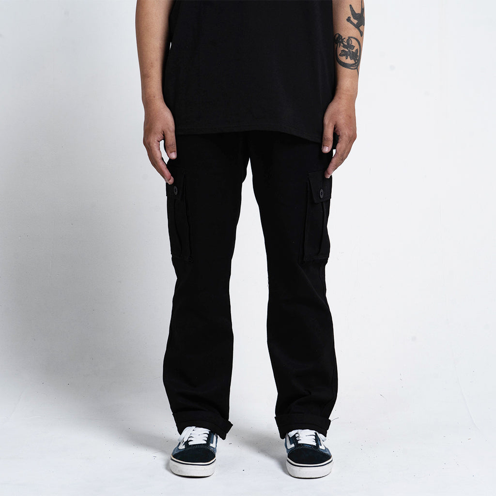 Black Cargo Basic Pants