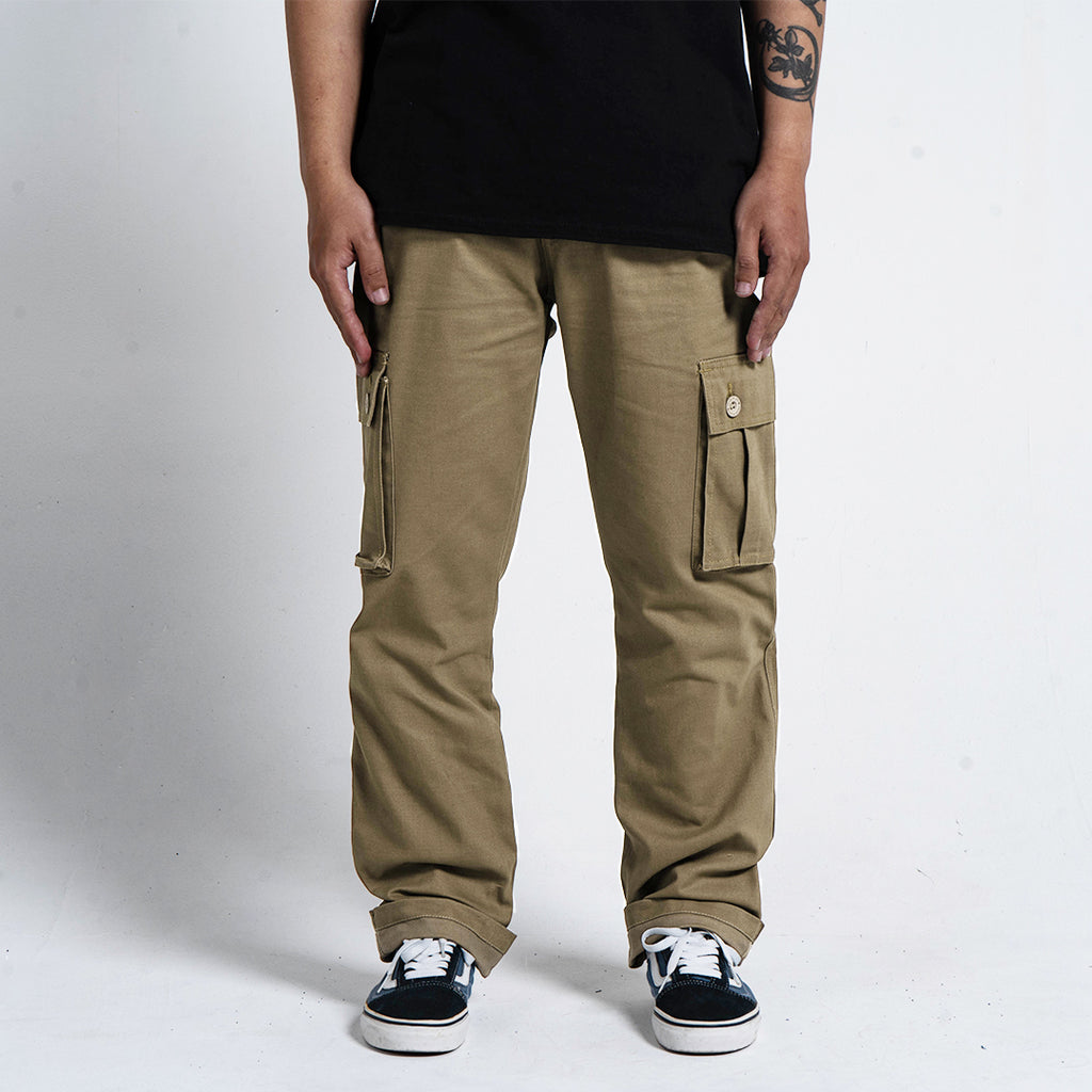 Khaki Cargo Basic Pants