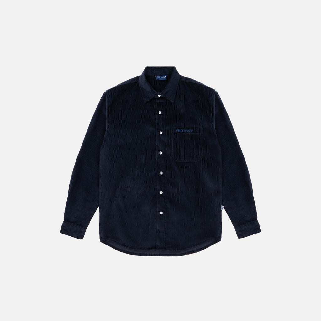 Navy Corduroy Shirt Embroidery