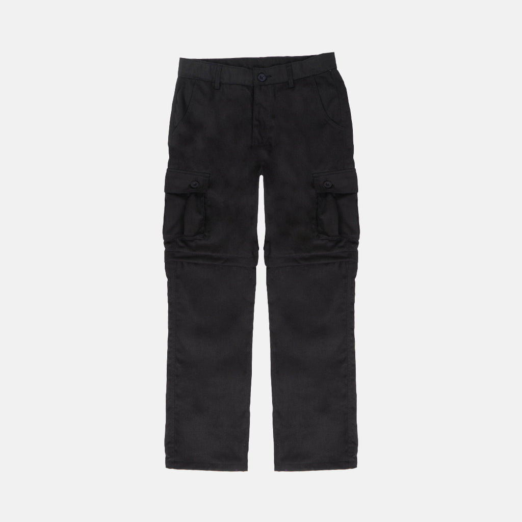 Black Cargo 2in1 Long Short Pants