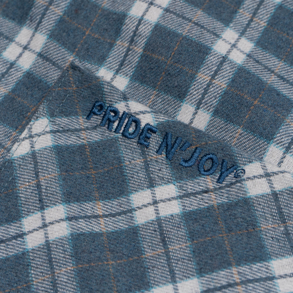 Blue Plaid Flannel Embroidery