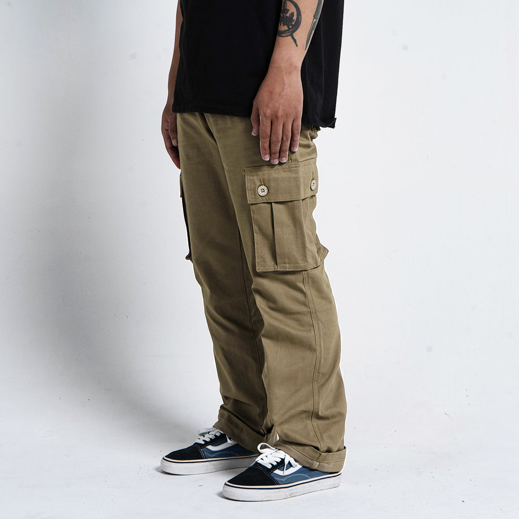 Khaki Cargo Basic Pants