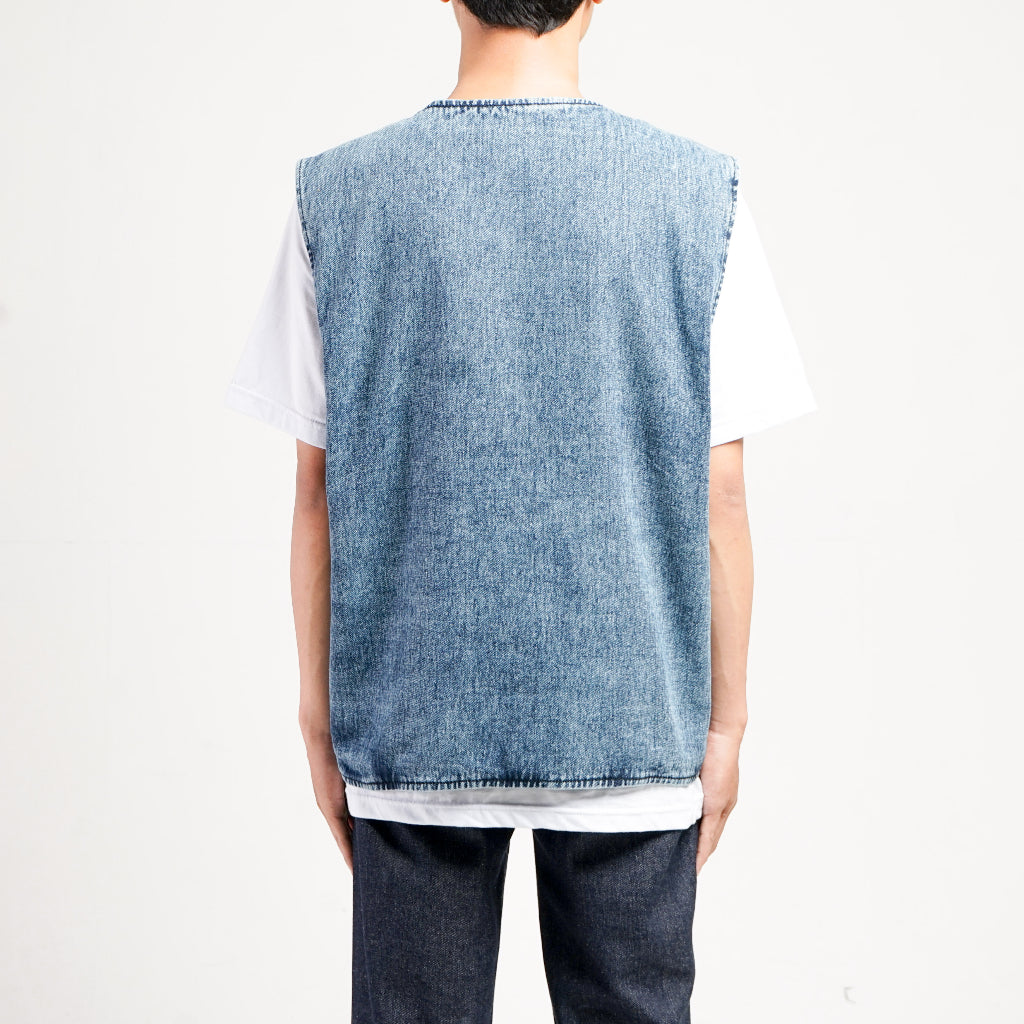 Hart Sand Denim Jeans Vest Reversible