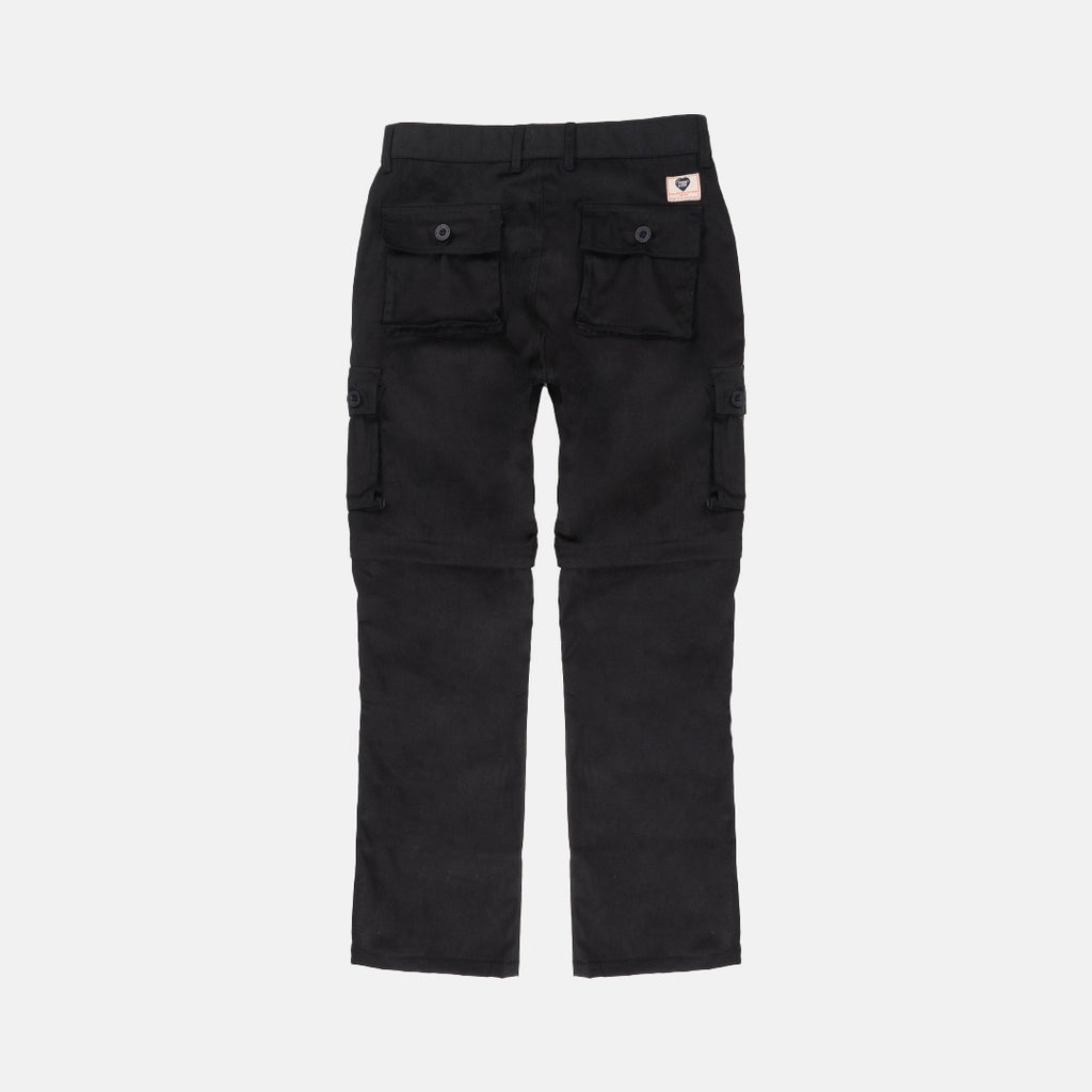 Black Cargo 2in1 Long Short Pants