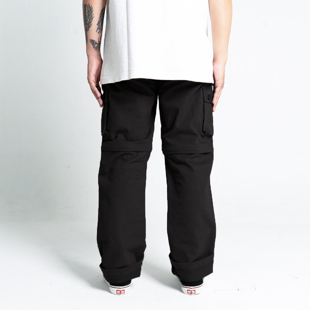 Black Cargo 2in1 Long Short Pants