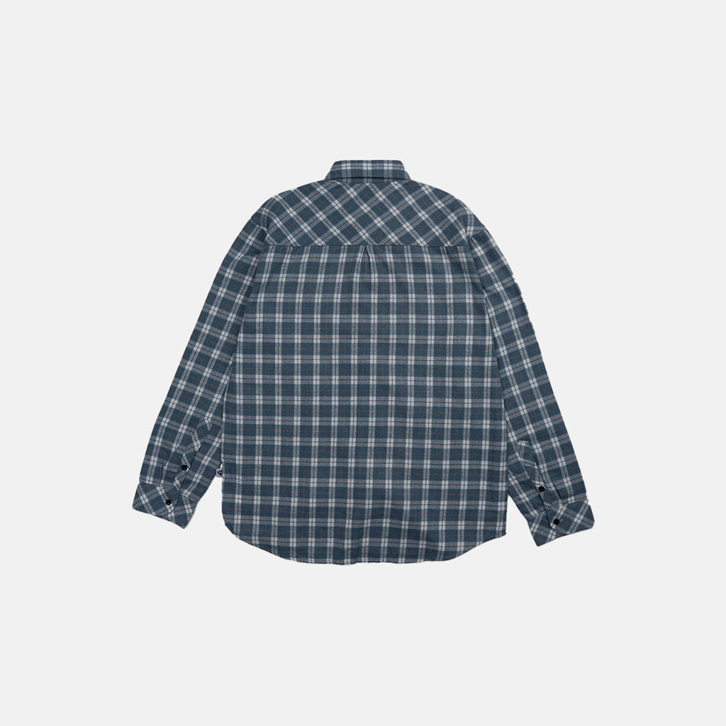 Blue Plaid Flannel Embroidery