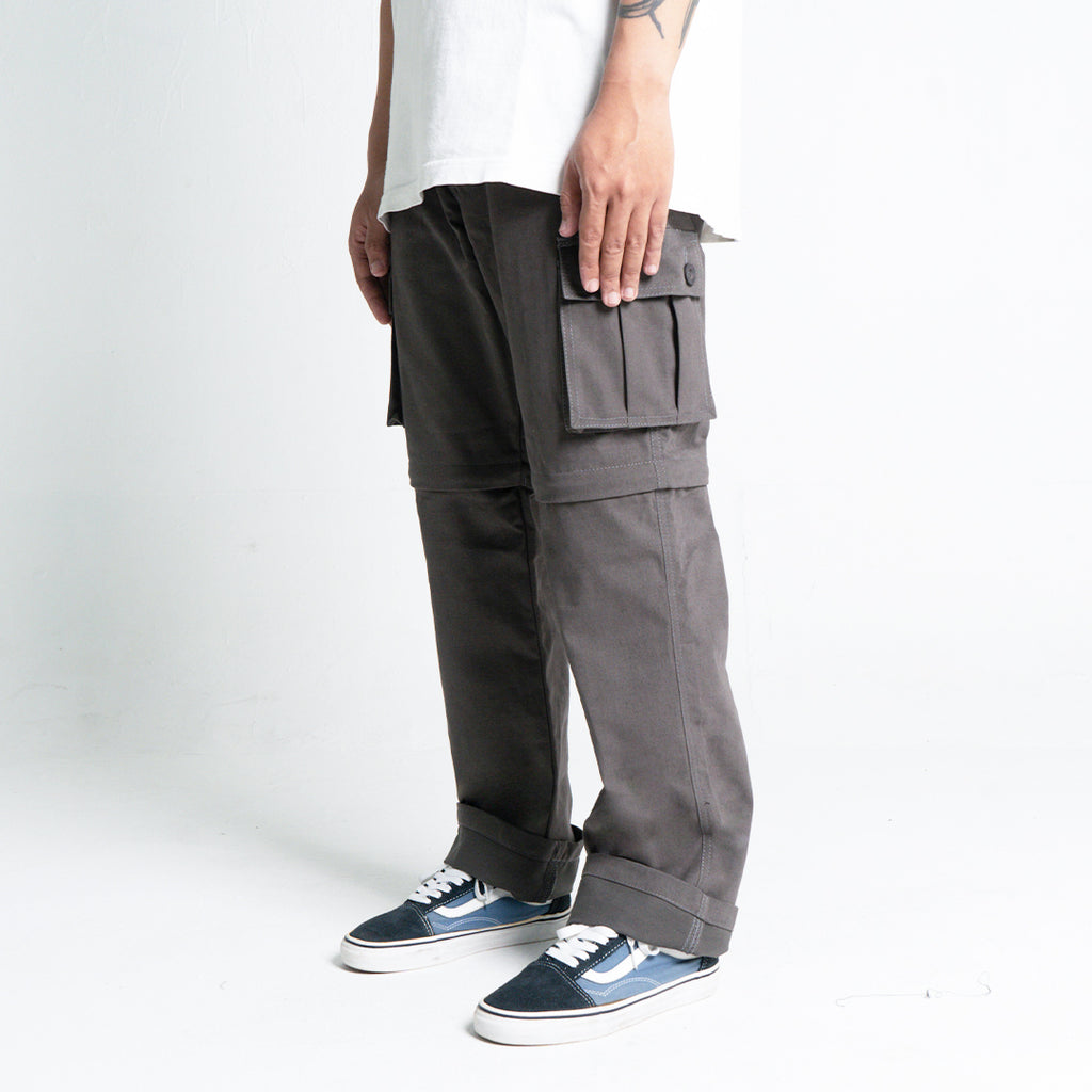 Grey Cargo 2in1 Long Short Pants