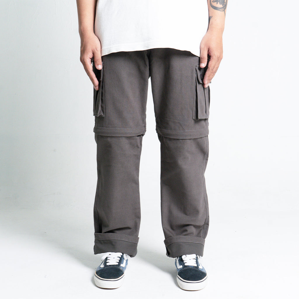 Grey Cargo 2in1 Long Short Pants