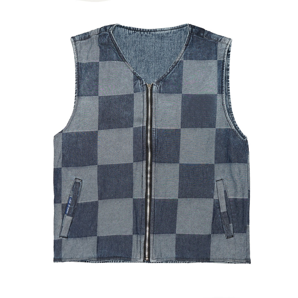 Hart Sand Denim Jeans Vest Reversible