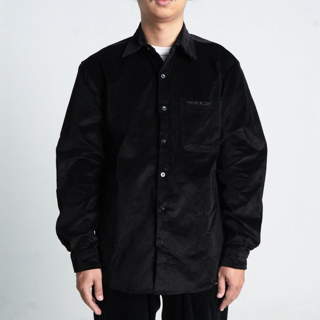 Black Corduroy Shirt Embroidery