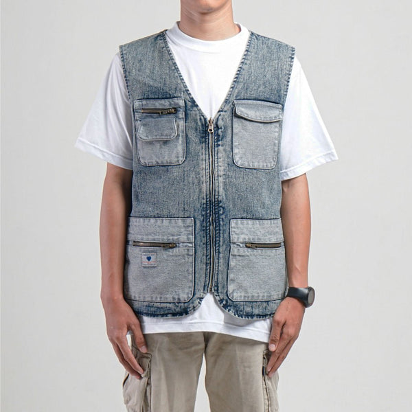 Pride N Joy Co - Bent Sand 12 Oz Denim Jeans Vest Reversible - Pride N Joy Co