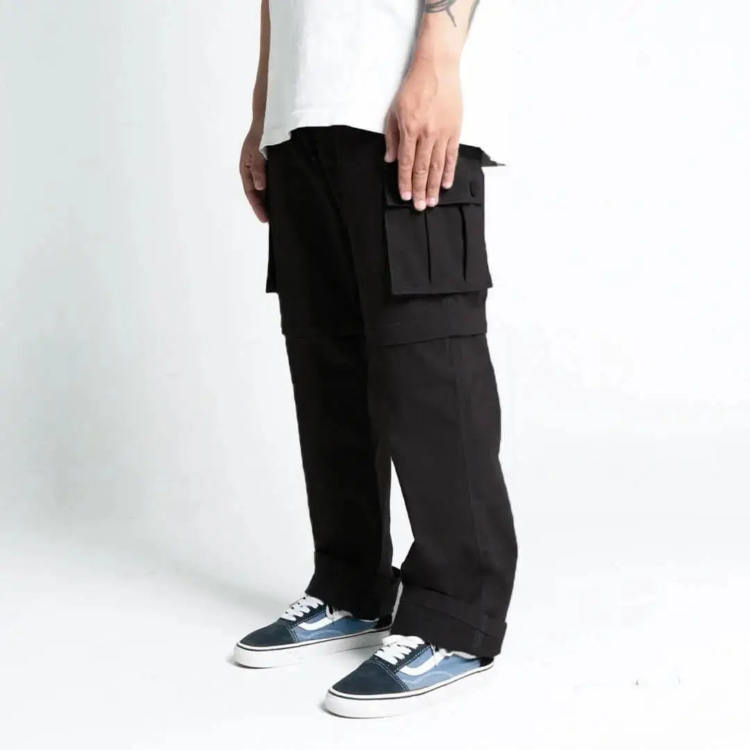 Pride N Joy Co - Black Cargo 2in1 Long Short Pants - Pride N Joy Co