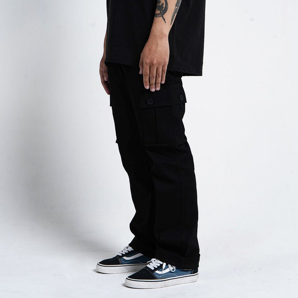 Black Cargo Basic Pants - Pride N Joy Co