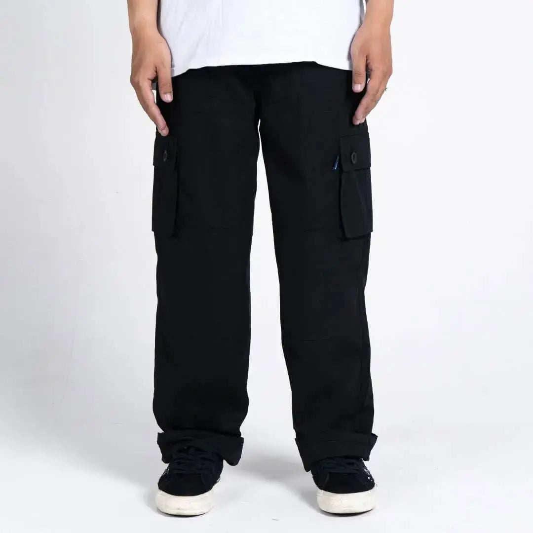 Pride N Joy Co - Black Cargo Pants Rangers Loose - Pride N Joy Co