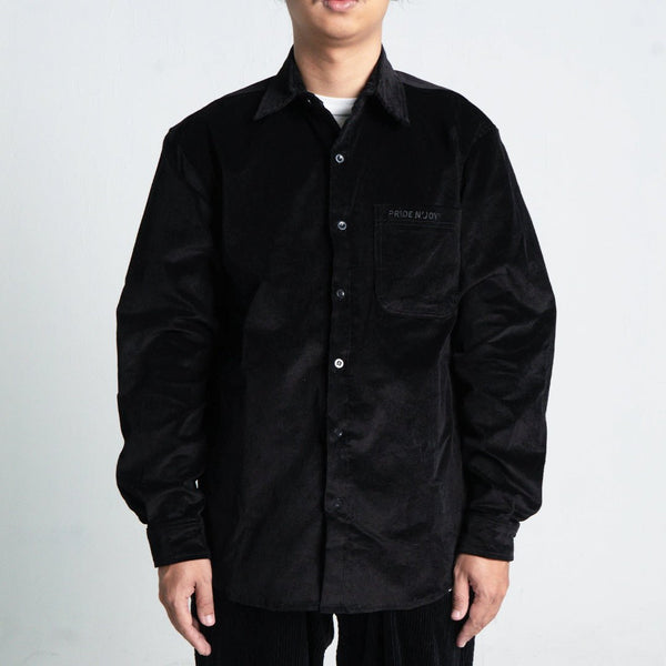 Pride N Joy Co - Black Corduroy Shirt Embroidery - Pride N Joy Co