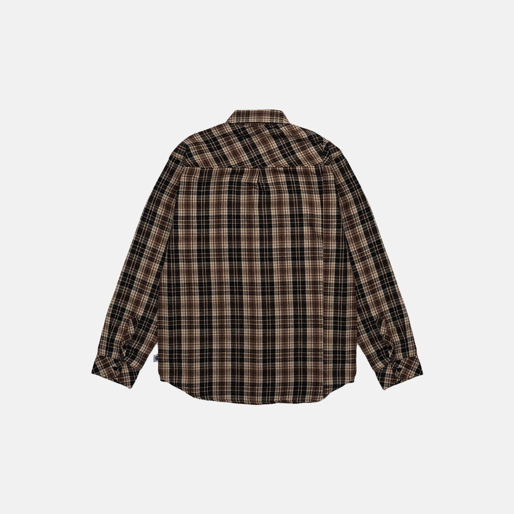 Pride N Joy Co - Brown Plaid Flannel Embroidery - Pride N Joy Co