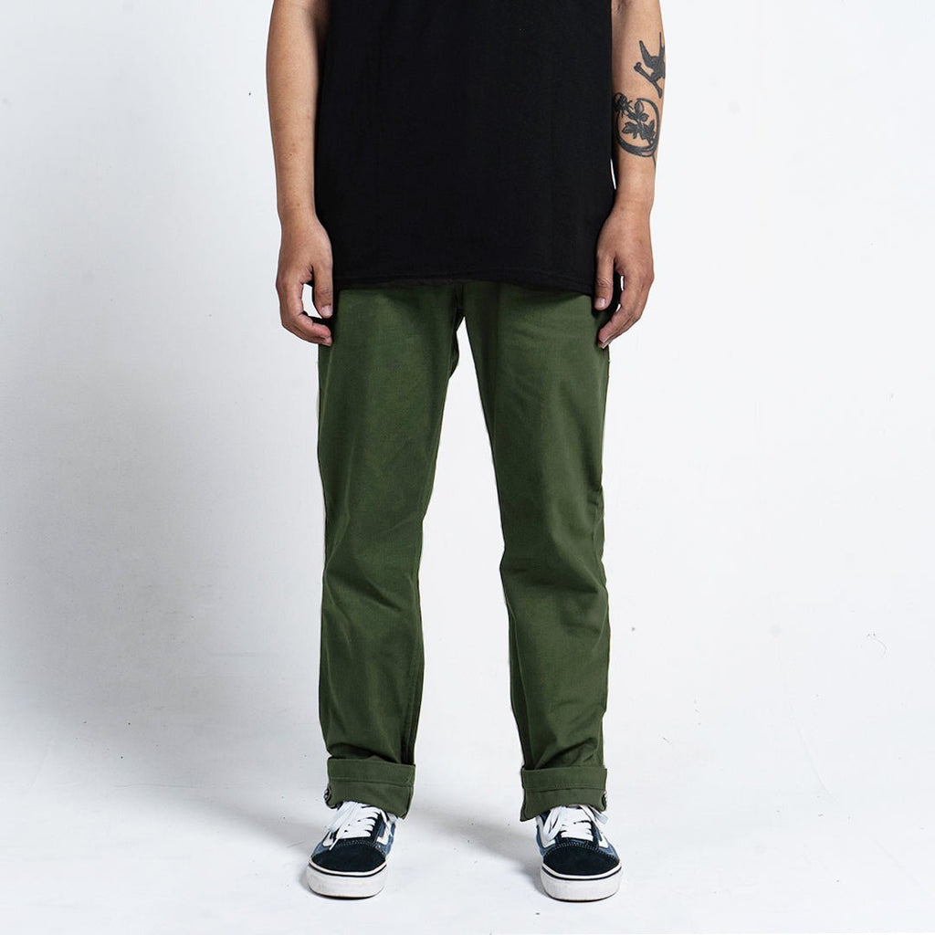 Chino Pants Green Olive Army Twill - Pride N Joy Co