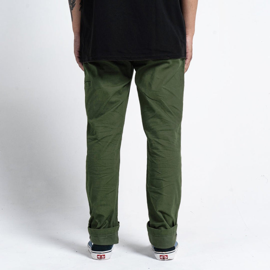 Chino Pants Green Olive Army Twill - Pride N Joy Co