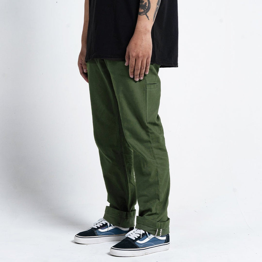 Pride N Joy Co - Chino Pants Green Olive Army Twill - Pride N Joy Co