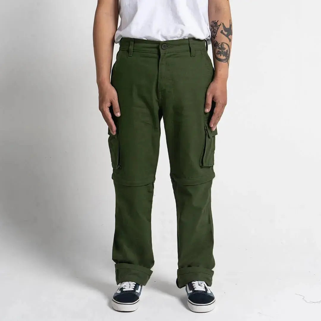 Pride N Joy Co - Green Cargo 2in1 Long Short Pants - Pride N Joy Co