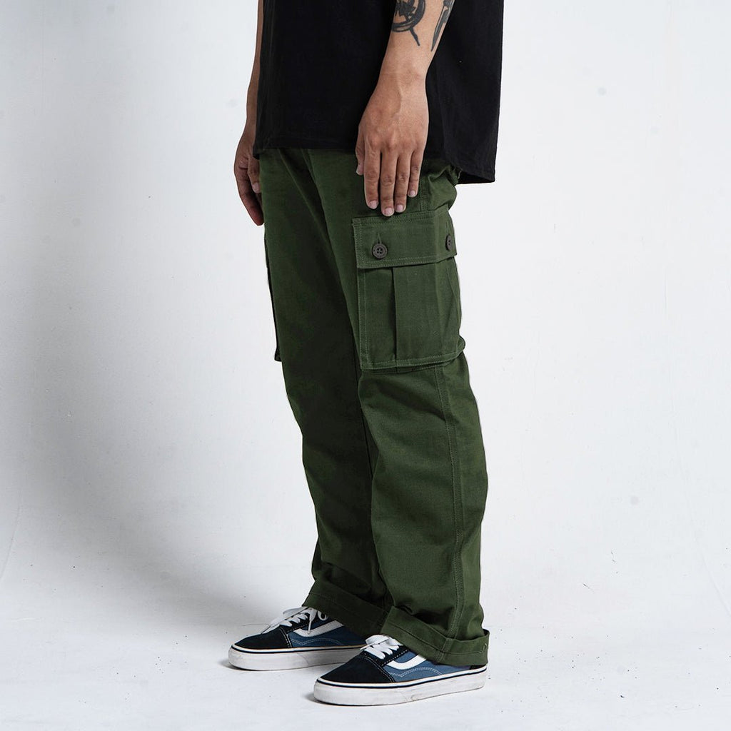 Pride N Joy Co - Green Cargo Basic Pants - Pride N Joy Co