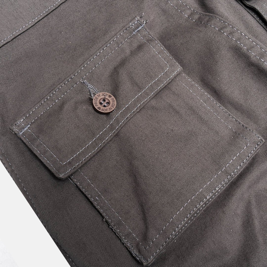 Pride N Joy Co - Grey Cargo Basic Pants - Pride N Joy Co