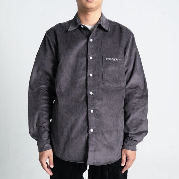 Pride N Joy Co - Grey Corduroy Shirt Embroidery - Pride N Joy Co