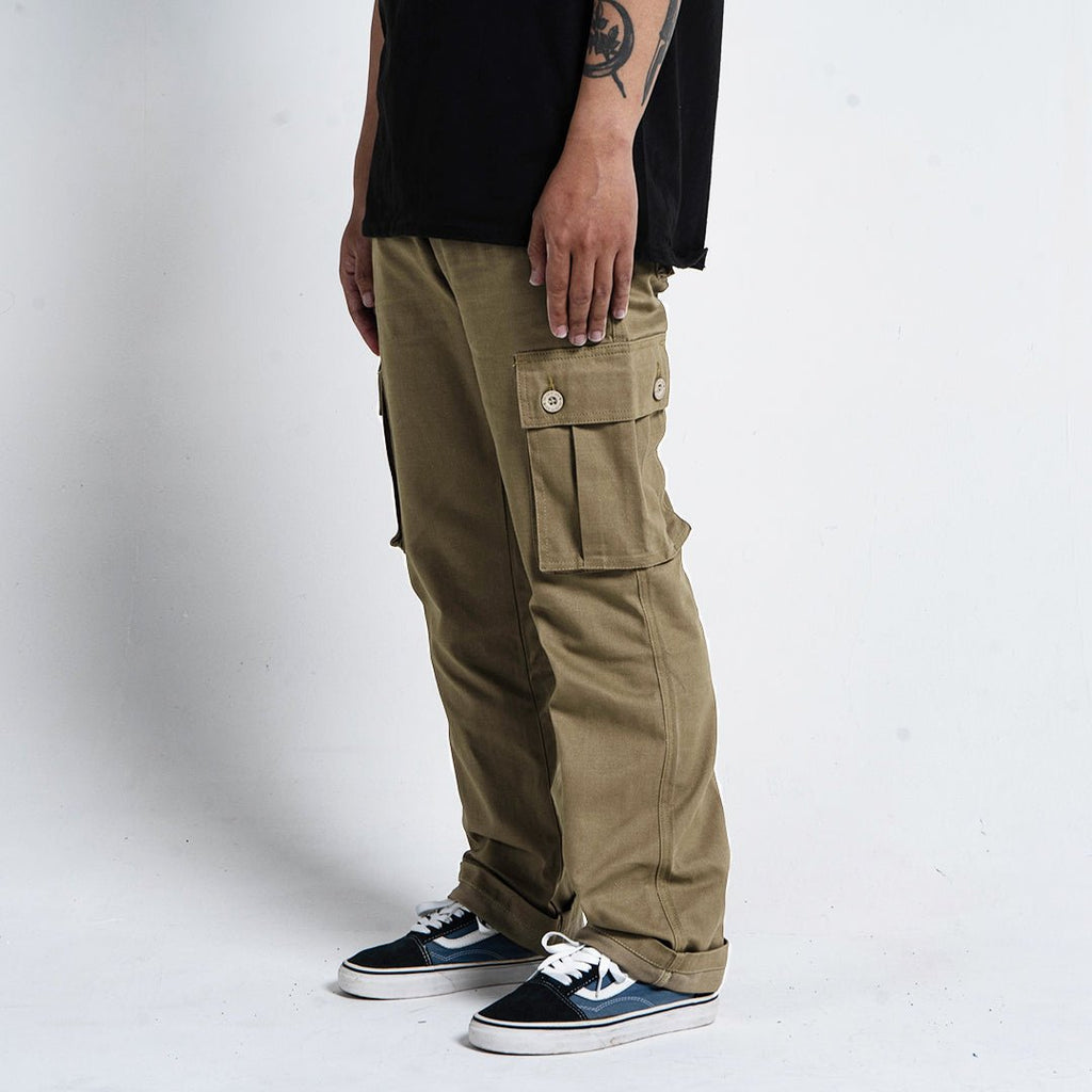 Pride N Joy Co - Khaki Cargo Basic Pants - Pride N Joy Co