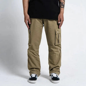 Pride N Joy Co - Khaki Cargo Basic Pants - Pride N Joy Co