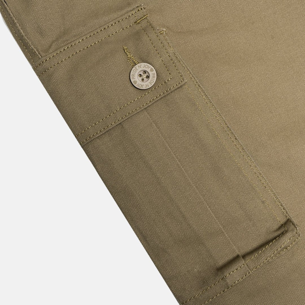 Pride N Joy Co - Khaki Cargo Basic Pants - Pride N Joy Co