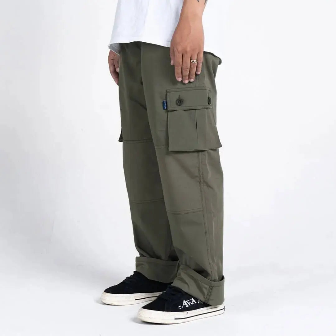 Pride N Joy Co - Olive Cargo Pants Rangers Loose - Pride N Joy Co